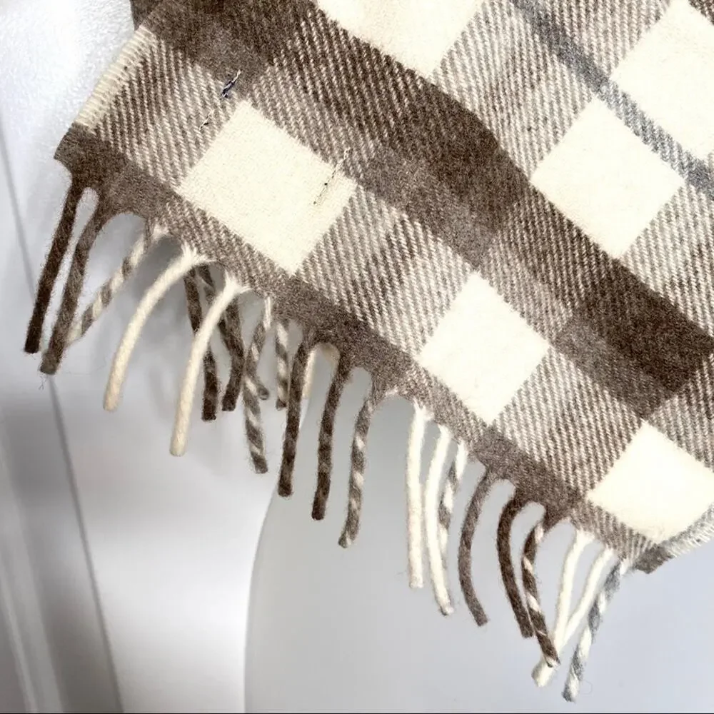 Faribault Plaid Neutrals Fringe Hem Scarf Vanilla Girl Winter